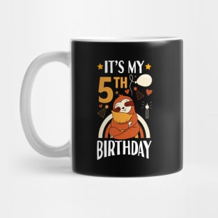 It's My 5th Birthday Sloth Mug